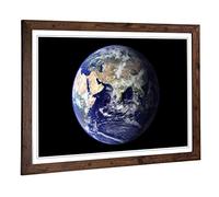 Big Box Art Framed Print of Earth from Space (9) Design | Wall Art Picture | Home Decor for Kitchen, Living, Dining Room, Lounge, Bedroom, Hallway, Office, Walnut, A2 / 24.5x18 Inch / 62x45cm