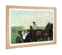 Big Box Art Framed Print of Edgar Degas at The Races in The Countryside Design | Wall Art Picture | Home Decor for Kitchen, Living Room, Bedroom, Hallway, Oak, A2 / 24.5x18 Inch / 62x45cm