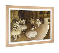 Big Box Art Framed Print of Edgar Degas Ballet Rehersal on Stage Design | Wall Art Picture | Home Decor for Kitchen, Living Room, Bedroom, Hallway, Oak, A2 / 24.5x18 Inch / 62x45cm