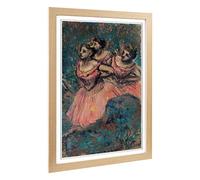 Big Box Art Framed Print of Edgar Degas Three Dancers Design | Wall Art Picture | Home Decor for Kitchen, Living, Dining Room, Bedroom, Hallway, Office, Oak, A2 / 24.5x18 Inch / 62x45cm