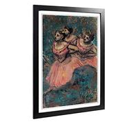 Big Box Art Framed Print of Edgar Degas Three Dancers Design | Wall Art Picture | Home Decor for Kitchen, Living, Dining Room, Bedroom, Hallway, Office, Black, A2 / 24.5x18 Inch / 62x45cm