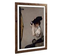 Big Box Art Framed Print of Edmund C. Tarbell Preparing for The Matinee Design | Wall Art Picture | Home Decor for Kitchen, Living Room, Bedroom, Hallway, Walnut, A2 / 24.5x18 Inch / 62x45cm