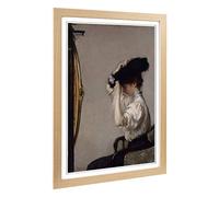 Big Box Art Framed Print of Edmund C. Tarbell Preparing for The Matinee Design | Wall Art Picture | Home Decor for Kitchen, Living Room, Bedroom, Hallway, Oak, A2 / 24.5x18 Inch / 62x45cm