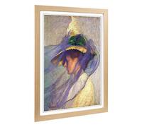 Big Box Art Framed Print of Edmund C. Tarbell The Blue Veil Design | Wall Art Picture | Home Decor for Kitchen, Living Room, Bedroom, Hallway, Oak, A2 / 24.5x18 Inch / 62x45cm