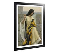 Big Box Art Framed Print of Edmund Leighton Stitching The Standard Design | Wall Art Picture | Home Decor for Kitchen, Living Room, Bedroom, Hallway, Black, A2 / 24.5x18 Inch / 62x45cm