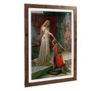 Big Box Art Framed Print of Edmund Leighton The Accolade Design | Wall Art Picture | Home Decor for Kitchen, Living, Dining Room, Bedroom, Hallway, Office, Walnut, A2 / 24.5x18 Inch / 62x45cm