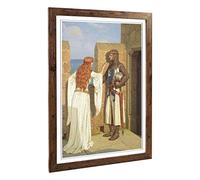 Big Box Art Framed Print of Edmund Leighton The Shadow Design | Wall Art Picture | Home Decor for Kitchen, Living, Dining Room, Bedroom, Hallway, Office, Walnut, A2 / 24.5x18 Inch / 62x45cm