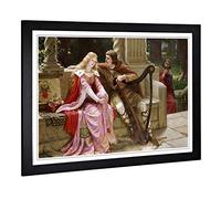 Big Box Art Framed Print of Edmund Leighton Tristan and Isolde Design | Wall Art Picture | Home Decor for Kitchen, Living Room, Bedroom, Hallway, Black, A2 / 24.5x18 Inch / 62x45cm