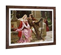 Big Box Art Framed Print of Edmund Leighton Tristan and Isolde Design | Wall Art Picture | Home Decor for Kitchen, Living Room, Bedroom, Hallway, Walnut, A2 / 24.5x18 Inch / 62x45cm