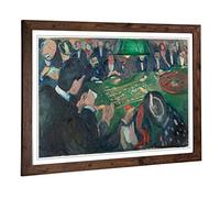 Big Box Art Framed Print of Edvard Munch at The Roulette Table Design | Wall Art Picture | Home Decor for Kitchen, Living Room, Bedroom, Hallway, Walnut, A2 / 24.5x18 Inch / 62x45cm