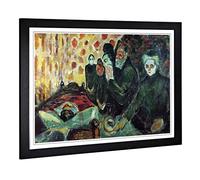 Big Box Art Framed Print of Edvard Munch by The Deathbed Design | Wall Art Picture | Home Decor for Kitchen, Living, Dining Room, Bedroom, Hallway, Office, Black, A2 / 24.5x18 Inch / 62x45cm