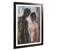 Big Box Art Framed Print of Edvard Munch Nude Man and Woman Design | Wall Art Picture | Home Decor for Kitchen, Living Room, Bedroom, Hallway, Black, A2 / 24.5x18 Inch / 62x45cm