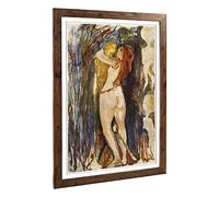 Big Box Art Framed Print of Edvard Munch The Death and The Young Girl Design | Wall Art Picture | Home Decor for Kitchen, Living Room, Bedroom, Hallway, Walnut, A2 / 24.5x18 Inch / 62x45cm