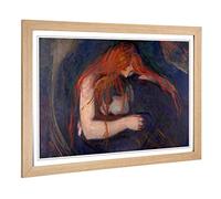 Big Box Art Framed Print of Edvard Munch The Vampire Design | Wall Art Picture | Home Decor for Kitchen, Living, Dining Room, Bedroom, Hallway, Office, Oak, A2 / 24.5x18 Inch / 62x45cm