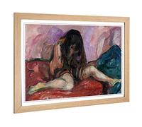 Big Box Art Framed Print of Edvard Munch Weeping Nude Design | Wall Art Picture | Home Decor for Kitchen, Living, Dining Room, Bedroom, Hallway, Office, Oak, A2 / 24.5x18 Inch / 62x45cm