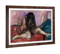 Big Box Art Framed Print of Edvard Munch Weeping Nude Design | Wall Art Picture | Home Decor for Kitchen, Living, Dining Room, Bedroom, Hallway, Office, Walnut, A2 / 24.5x18 Inch / 62x45cm