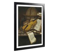 Big Box Art Framed Print of Edwaert Collier Violin Design | Wall Art Picture | Home Decor for Kitchen, Living, Dining Room, Lounge, Bedroom, Hallway, Office, Black, A2 / 24.5x18 Inch / 62x45cm