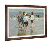 Big Box Art Framed Print of Edward Henry Potthast Summer Day Design | Wall Art Picture | Home Decor for Kitchen, Living Room, Bedroom, Hallway, Walnut, A2 / 24.5x18 Inch / 62x45cm