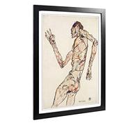 Big Box Art Framed Print of Egon Schiele The Dancer Design | Wall Art Picture | Home Decor for Kitchen, Living, Dining Room, Bedroom, Hallway, Office, Black, A2 / 24.5x18 Inch / 62x45cm