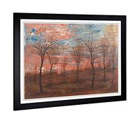 Big Box Art Framed Print of Egon Schiele Trees Design | Wall Art Picture | Home Decor for Kitchen, Living, Dining Room, Lounge, Bedroom, Hallway, Office, Black, A2 / 24.5x18 Inch / 62x45cm