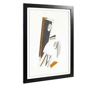 Big Box Art Framed Print of El Lissitzky Abstract No.5 Design | Wall Art Picture | Home Decor for Kitchen, Living, Dining Room, Bedroom, Hallway, Office, Black, A2 / 24.5x18 Inch / 62x45cm