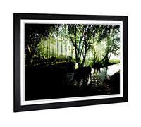 Big Box Art Framed Print of Elephant Green Forest Design | Wall Art Picture | Home Decor for Kitchen, Living, Dining Room, Bedroom, Hallway, Office, Black, A2 / 24.5x18 Inch / 62x45cm