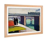 Big Box Art Framed Print of Emile Bernard A Stroll by The River Design | Wall Art Picture | Home Decor for Kitchen, Living Room, Bedroom, Hallway, Oak, A2 / 24.5x18 Inch / 62x45cm