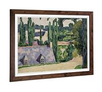 Big Box Art Framed Print of Emile Bernard Landscape at Pont-Aven Design | Wall Art Picture | Home Decor for Kitchen, Living Room, Bedroom, Hallway, Walnut, A2 / 24.5x18 Inch / 62x45cm