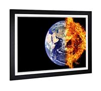 Big Box Art Framed Print of End of The Earth from Space Design | Wall Art Picture | Home Decor for Kitchen, Living, Dining Room, Bedroom, Hallway, Office, Black, A2 / 24.5x18 Inch / 62x45cm