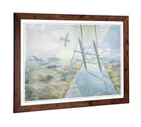 Big Box Art Framed Print of Eric Ravilious Hurricane in Flight 2 Design | Wall Art Picture | Home Decor for Kitchen, Living Room, Bedroom, Hallway, Walnut, A2 / 24.5x18 Inch / 62x45cm