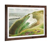 Big Box Art Framed Print of Eric Ravilious Westbury Horse Design | Wall Art Picture | Home Decor for Kitchen, Living, Dining Room, Bedroom, Hallway, Office, Walnut, A2 / 24.5x18 Inch / 62x45cm