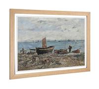 Big Box Art Framed Print of Eugene Boudin St. Adresse Design | Wall Art Picture | Home Decor for Kitchen, Living, Dining Room, Bedroom, Hallway, Office, Oak, A2 / 24.5x18 Inch / 62x45cm