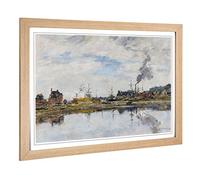 Big Box Art Framed Print of Eugene Boudin The Harbour Design | Wall Art Picture | Home Decor for Kitchen, Living, Dining Room, Bedroom, Hallway, Office, Oak, A2 / 24.5x18 Inch / 62x45cm