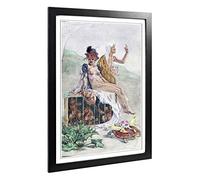 Big Box Art Framed Print of Felicien Rops Caged Youth Design | Wall Art Picture | Home Decor for Kitchen, Living, Dining Room, Bedroom, Hallway, Office, Black, A2 / 24.5x18 Inch / 62x45cm