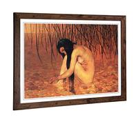Big Box Art Framed Print of Felix Vallotton-Bathing Design | Wall Art Picture | Home Decor for Kitchen, Living, Dining Room, Bedroom, Hallway, Office, Walnut, A2 / 24.5x18 Inch / 62x45cm