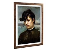 Big Box Art Framed Print of Felix Vallotton Portrait of Juliette Lacour Design | Wall Art Picture | Home Decor for Kitchen, Living Room, Bedroom, Hallway, Walnut, A2 / 24.5x18 Inch / 62x45cm