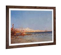 Big Box Art Framed Print of Felix Ziem Painting Design | Wall Art Picture | Home Decor for Kitchen, Living, Dining Room, Lounge, Bedroom, Hallway, Office, Walnut, A2 / 24.5x18 Inch / 62x45cm