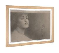 Big Box Art Framed Print of Fernand Khnopff Study for The Offering Design | Wall Art Picture | Home Decor for Kitchen, Living Room, Bedroom, Hallway, Oak, A2 / 24.5x18 Inch / 62x45cm