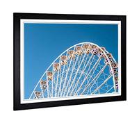 Big Box Art Framed Print of Ferris Wheel Fairground Design | Wall Art Picture | Home Decor for Kitchen, Living, Dining Room, Bedroom, Hallway, Office, Black, A2 / 24.5x18 Inch / 62x45cm