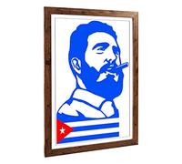 Big Box Art Framed Print of Fidel Castro (2) Design | Wall Art Picture | Home Decor for Kitchen, Living, Dining Room, Lounge, Bedroom, Hallway, Office, Walnut, A2 / 24.5x18 Inch / 62x45cm