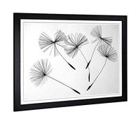 Big Box Art Framed Print of Flower Dandelion Seeds (1) Design | Wall Art Picture | Home Decor for Kitchen, Living, Dining Room, Bedroom, Hallway, Office, Black, A2 / 24.5x18 Inch / 62x45cm