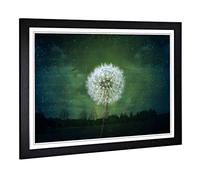 Big Box Art Framed Print of Flower Dandelion Seeds Landscape Design | Wall Art Picture | Home Decor for Kitchen, Living Room, Bedroom, Hallway, Black, A2 / 24.5x18 Inch / 62x45cm
