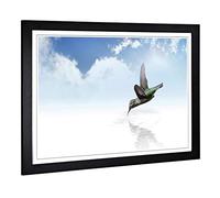 Big Box Art Framed Print of Flying Hummingbird Bird (1) Design | Wall Art Picture | Home Decor for Kitchen, Living, Dining Room, Bedroom, Hallway, Office, Black, A2 / 24.5x18 Inch / 62x45cm