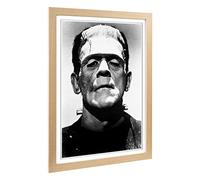 Big Box Art Framed Print of Frankenstein Design | Wall Art Picture | Home Decor for Kitchen, Living, Dining Room, Lounge, Bedroom, Hallway, Office, Oak, A2 / 24.5x18 Inch / 62x45cm