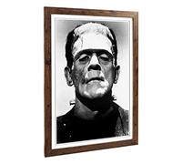 Big Box Art Framed Print of Frankenstein Design | Wall Art Picture | Home Decor for Kitchen, Living, Dining Room, Lounge, Bedroom, Hallway, Office, Walnut, A2 / 24.5x18 Inch / 62x45cm