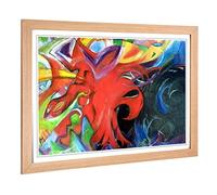 Big Box Art Framed Print of Franz Marc Fighting Forms 2 Design | Wall Art Picture | Home Decor for Kitchen, Living, Dining Room, Bedroom, Hallway, Office, Oak, A2 / 24.5x18 Inch / 62x45cm