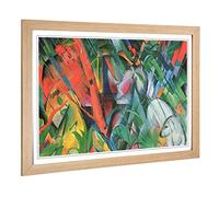 Big Box Art Framed Print of Franz Marc in The Rain Design | Wall Art Picture | Home Decor for Kitchen, Living, Dining Room, Lounge, Bedroom, Hallway, Office, Oak, A2 / 24.5x18 Inch / 62x45cm