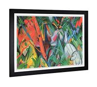 Big Box Art Framed Print of Franz Marc in The Rain Design | Wall Art Picture | Home Decor for Kitchen, Living, Dining Room, Lounge, Bedroom, Hallway, Office, Black, A2 / 24.5x18 Inch / 62x45cm