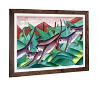 Big Box Art Framed Print of Franz Marc Monkeys Design | Wall Art Picture | Home Decor for Kitchen, Living, Dining Room, Lounge, Bedroom, Hallway, Office, Walnut, A2 / 24.5x18 Inch / 62x45cm