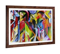 Big Box Art Framed Print of Franz Marc Stables Design | Wall Art Picture | Home Decor for Kitchen, Living, Dining Room, Lounge, Bedroom, Hallway, Office, Walnut, A2 / 24.5x18 Inch / 62x45cm